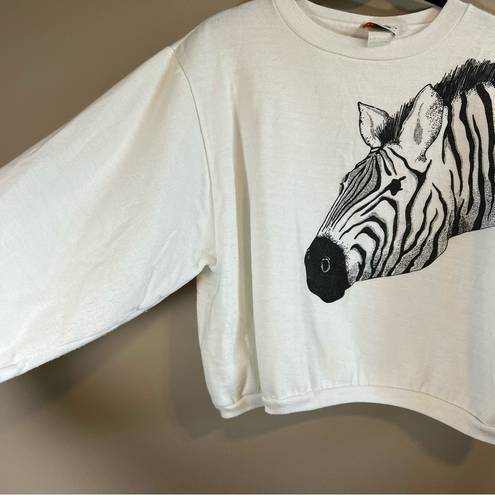 American Vintage Vintage BJ Frog Women’s White Zebra Sleeve Sweatshirt