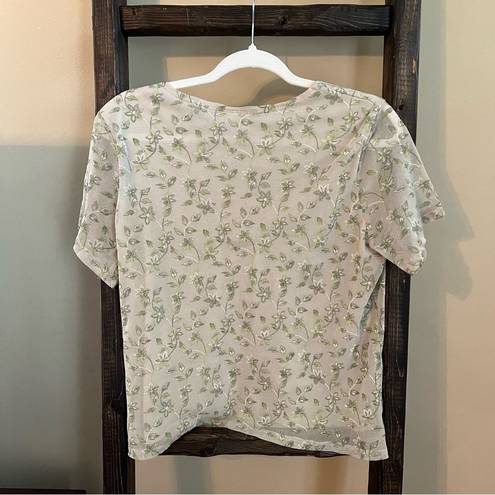 Kathie Lee Collection Vintage  Vine Mesh Shirt