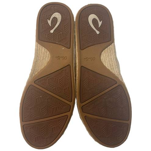 Olukai  Kaula Pa'a Kapa Espadrilles Tapa Slip-On Loafer Shoes Women’s Size 8.5