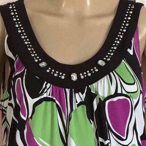 Carole Little  Embellished Collar Sleeveless Blouse