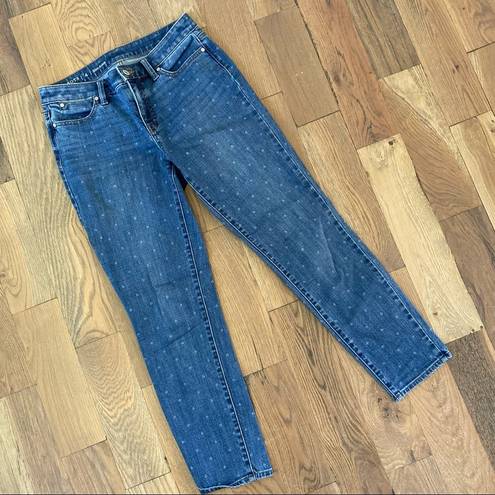 Talbots  Flawless Slim Ankle Fit Tulip print Blue Jeans Size 4