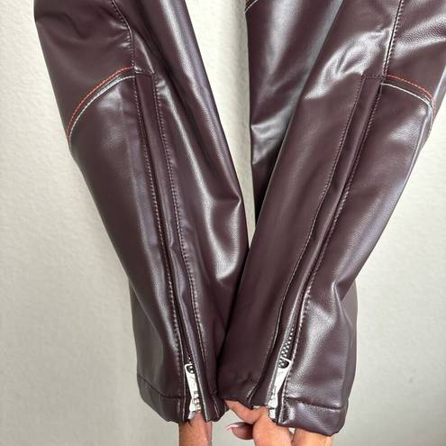 Jordan  X Maison Chateau Rouge NEW $100 Womens Crop Faux Leather Pants Size 4