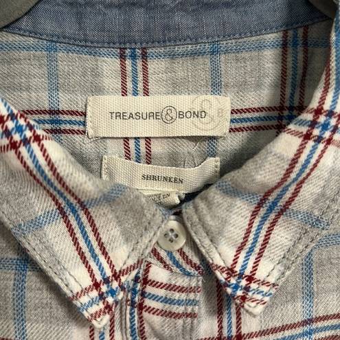 Treasure & Bond  Shrunken Boyfriend Flannel