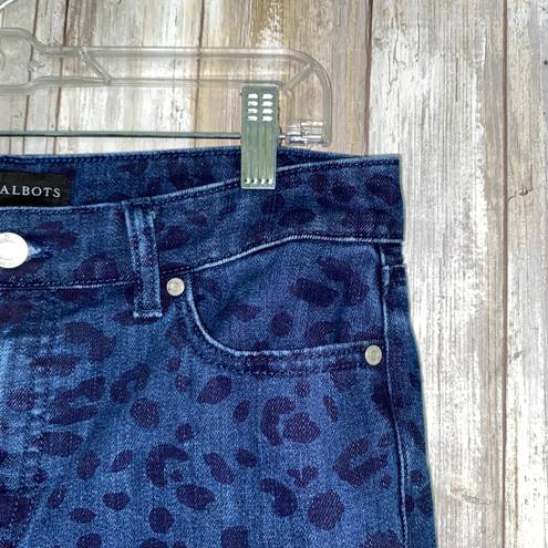 Talbots Blue Leopard Slim Ankle Jeans