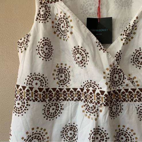 Cynthia Rowley NWT  White and Gold Boho Tank Size Medium