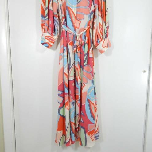 Alexis  TARGET shirt dress retro multicolor long sleeve maxi boho woman plus 2X