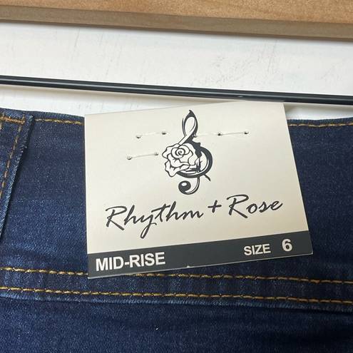 Rhythm NEW  + Rose Capri Length Jeans Women's Size 6 Blue Denim Mid Rise