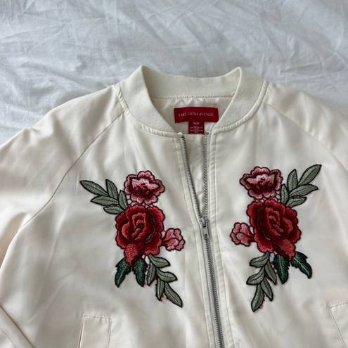 Saks 5th Avenue Saks fifth avenue bomber   Size medium  Condition: great Color: cream   Details : - Embroidered patches on front  - Full zip 