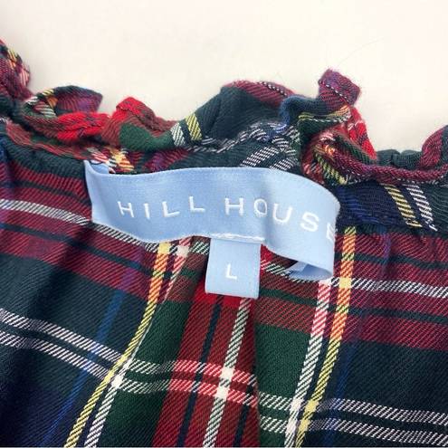 Hill House  The Katherine Nap Dress Navy Blue Tartan Plaid Ruffle Mini Shift