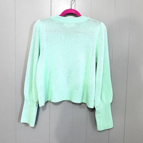 Hill House  Ocean Wave Cropped Silvia Merino Wool Pastel Cottagecore Sweater M