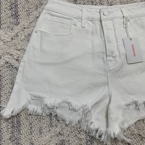 Good American High Waist Distressed Raw Hem Shorts NWT Sz 8/29