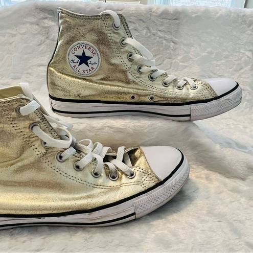 Converse  Chuck Taylor All Star High Top Metallic Gold Sneakers Unisex 12 women