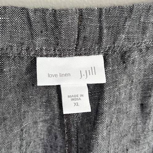 J.Jill  Linen Love Linen Women’s Wide Leg Crop Pants Grey Marl Size XL