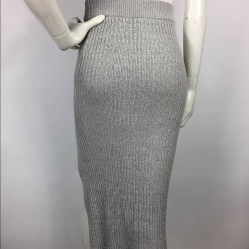 BCBGeneration BCBG Ribbed Sweater Leg Slit Pencil Midi Skirt