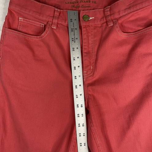 Krass&co Lauren Jeans  Ralph Lauren Coral Jeans white stitching Womens Size 8 - spot