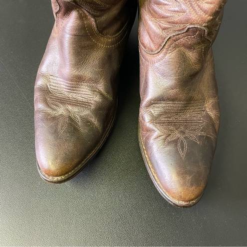 Laredo  Western Cowboy Boots Vintage Brown Leather Womens Sz 10 Round Toe Cowgirl