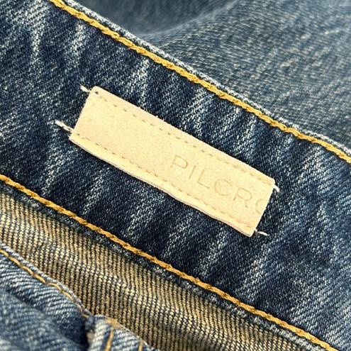 Pilcro  Women's Size 26 Anthropologie The Borrowed Boyfriend Blue Jeans Patchwork