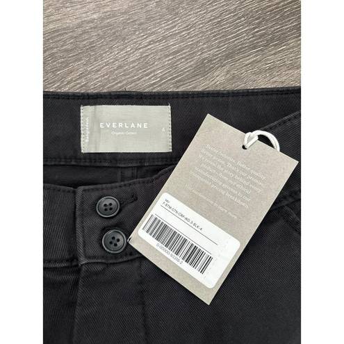 Everlane NWT  The Organic Crop Wide-Leg Twill Pant Black Size 4