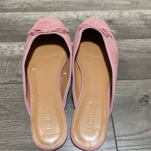 J.Crew  Factory Pink Bow Square Toe Ballet Mules