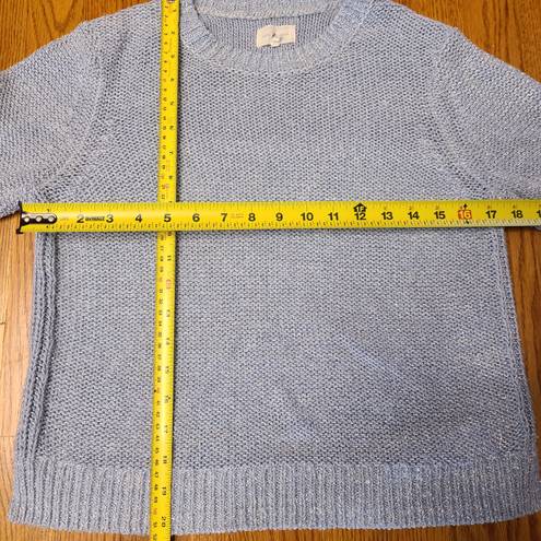 Lou & grey  Sweater Women's Medium Pullover Baby Blue Chunky Knit Scoop Neck