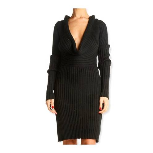 Renee C  Long Sleeve Ribbed Knit Sweater Dress