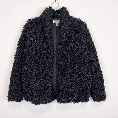 Chelsea28  Black Faux Fur Oversized Teddy Coat Jacket Size XS