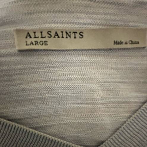 All Saints Pale Blue V-neck, Balance Jumper.. thin oversized sweater. Size L