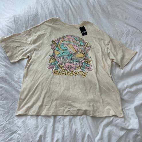 Billabong graphic tee  Size medium  Condition: NWT Color: pale yellow  Details : - Visibility tee - Oversized  - Comfy