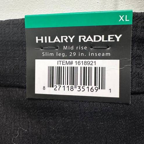 Hilary Radley  Women's XL Slim Leg Pants Black Tummy Control Mid Rise Stretch