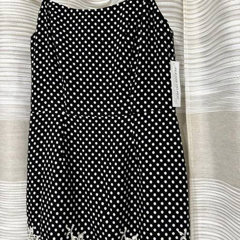 Krass&co Eva Mendes Dress NY &  Black White Polka Dot Lace Overlay Sz 8 $79