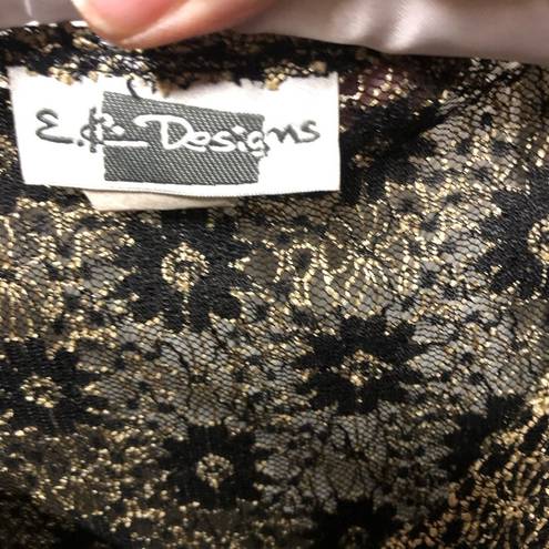 Daisy E K Designs Vintage Gold  Lace Top Size Small