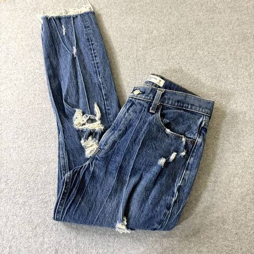 Abercrombie & Fitch Abercrombie Fitch Womens Jeans Size 6 Mom Jean High Rise Distressed Raw Hem