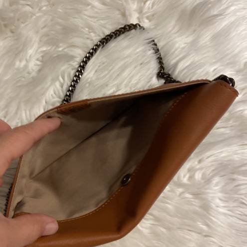 J.Crew  100% Leather Purse /Clutch tan/ brown color excellent condition