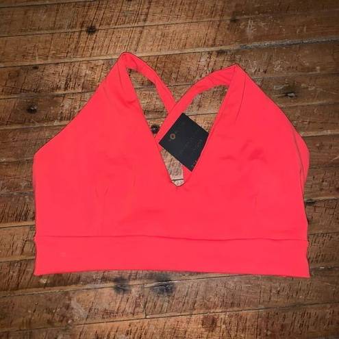 Skatie  red orange L NWT v-neck racerback strappy vacationcore bikini top