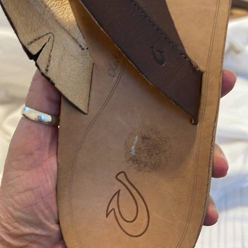 Olukai  Kaekae Ko’o Kona Coffee Color Sandals Size 11