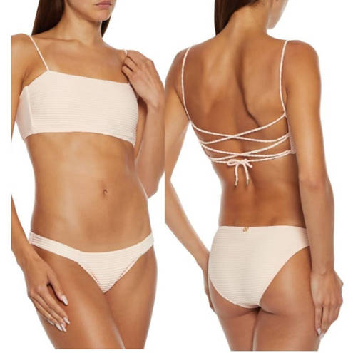 Vix Paula Hermanny NWT  Dune Suri Bikini Top & Bottom Set Pink Women's L / D Cup