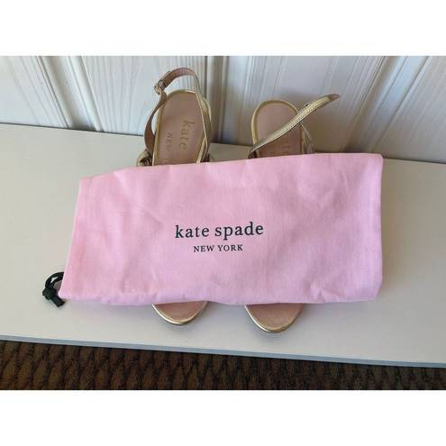 Kate Spade  Womens Saffron Gold Slingbacks Size 7.5 New