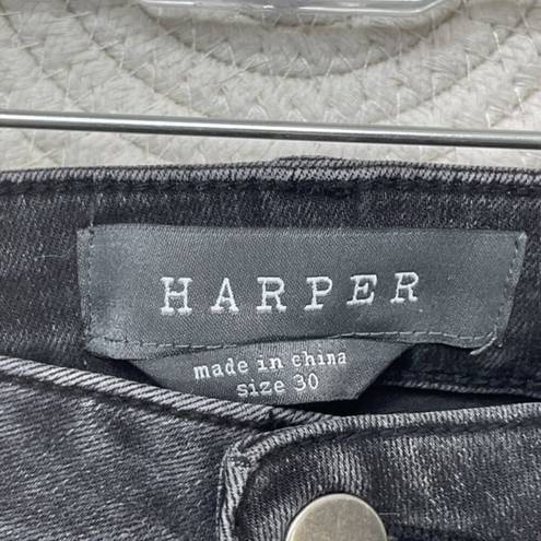 Harper  Gray Wash Skinny Jeans Split Hem Womens Size 30 Cotton Stretch