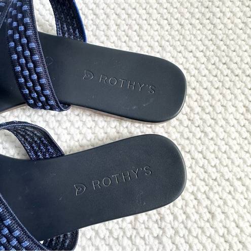 Rothy's  The Triple Band Slides Sandasl Cobalt Navy Women 7.5 Textile Washable