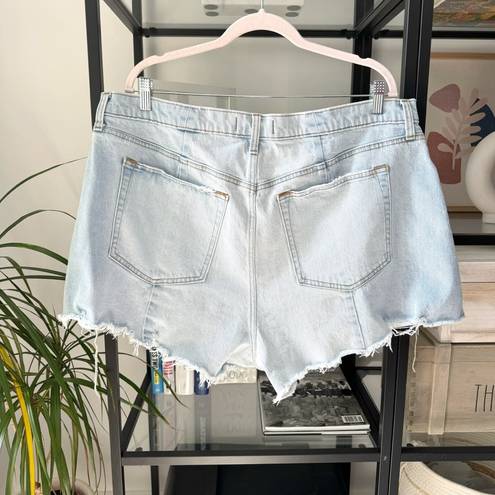 Abercrombie & Fitch  Curve Love The Cut Off Light Blue Wash High Rise Shorts 34