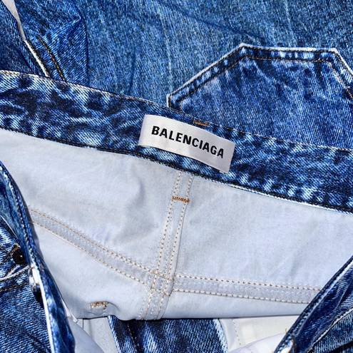 Balenciaga New  Trompe-L'oeil Denim Leggings in Blue