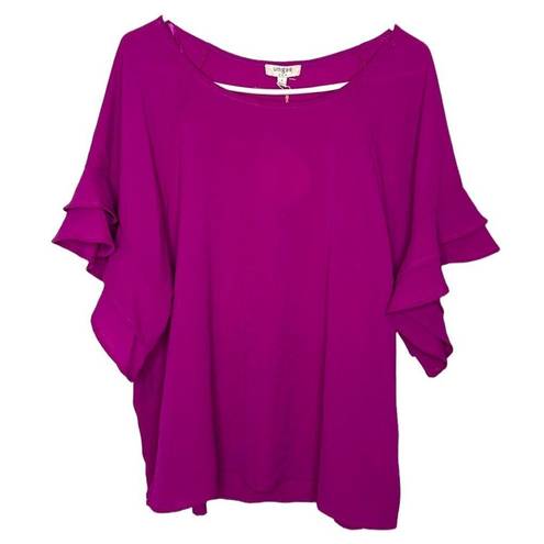 Umgee 🆕 NWT  Natalia Solid Fuchsia Ruffle Dolman Sleeve Flowy Top