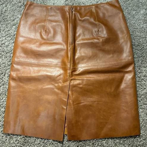 United Colors Of Benetton  Brown Leather Skirt