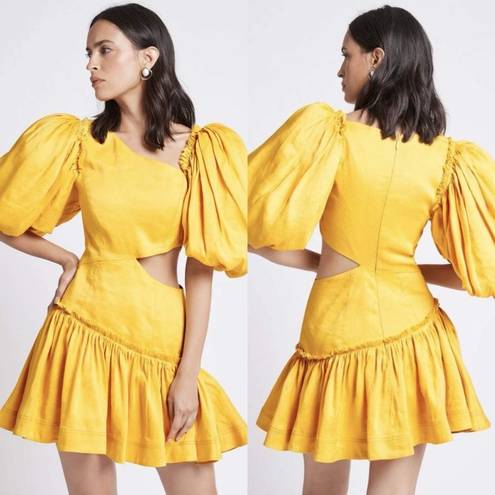 Chateau 🆕 AJE  Mini Puff Sleeve Dress in Sunshine Yellow Sz 4 US