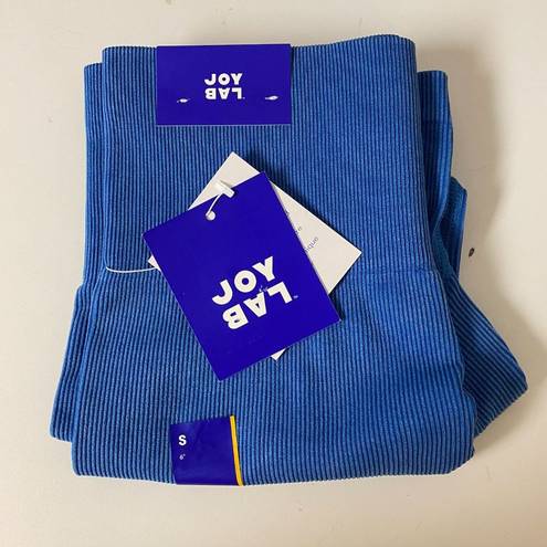 JoyLab Women's High-Rise Ribbed Seamless Bike Shorts 6" -  Blue S - NWT