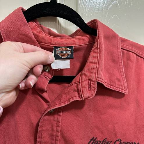 Harley Davidson  short sleeve button down shirt owners group Rocky Mountain rally