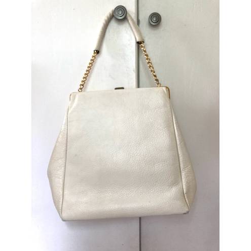 Justin Vintage White Leather Handbag