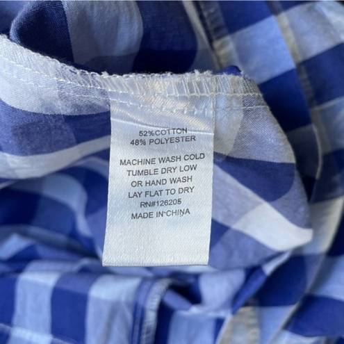 Joie  Gingham Shorts Blue & White Check Cotton Paper Bag Waist Women’s Size XL