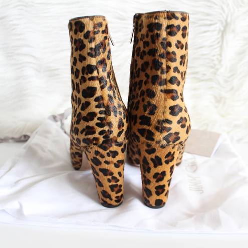 Jimmy Choo  Mirren Calf Hair Leopard Print Side Zip Ankle Boots