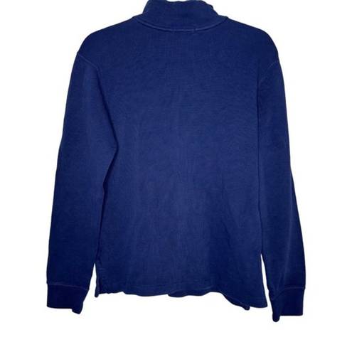 Polo  Ralph Lauren Vintage Navy 1/4 Zip‎ Thick Cotton Pullover Sweater. Size XL